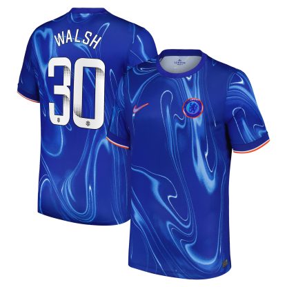 Chelsea WSL Nike Home Stadium Shirt 2024-25 with Walsh 30 printing