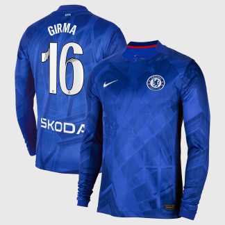 Chelsea WSL Nike Home Stadium Shirt 2025-26 - Long Sleeve with Girma 16 printing