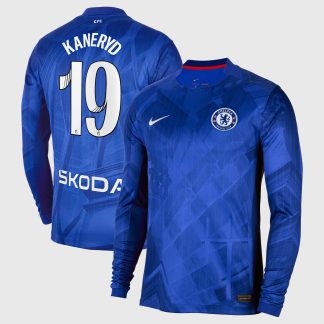 Chelsea WSL Nike Home Stadium Shirt 2025-26 - Long Sleeve with Kaneryd 19 printing