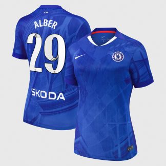 Chelsea WSL Nike Home Stadium Shirt 2025-26 - Womens with Alber 29 printing