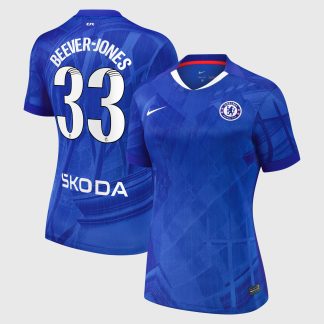 Chelsea WSL Nike Home Stadium Shirt 2025-26 - Womens with Beever-Jones 33 printing