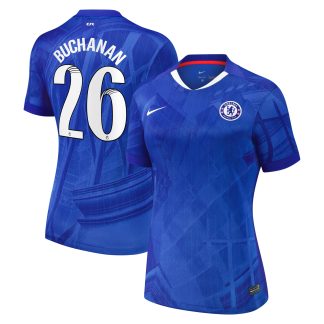 Chelsea WSL Nike Home Stadium Shirt 2025-26 - Womens with Buchanan 26 printing