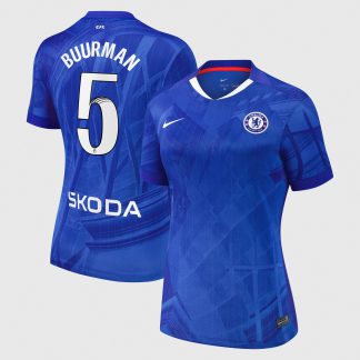 Chelsea WSL Nike Home Stadium Shirt 2025-26 - Womens with Buurman 5 printing