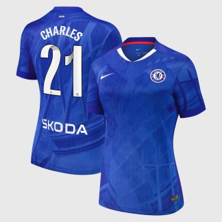 Chelsea WSL Nike Home Stadium Shirt 2025-26 - Womens with Charles 21 printing