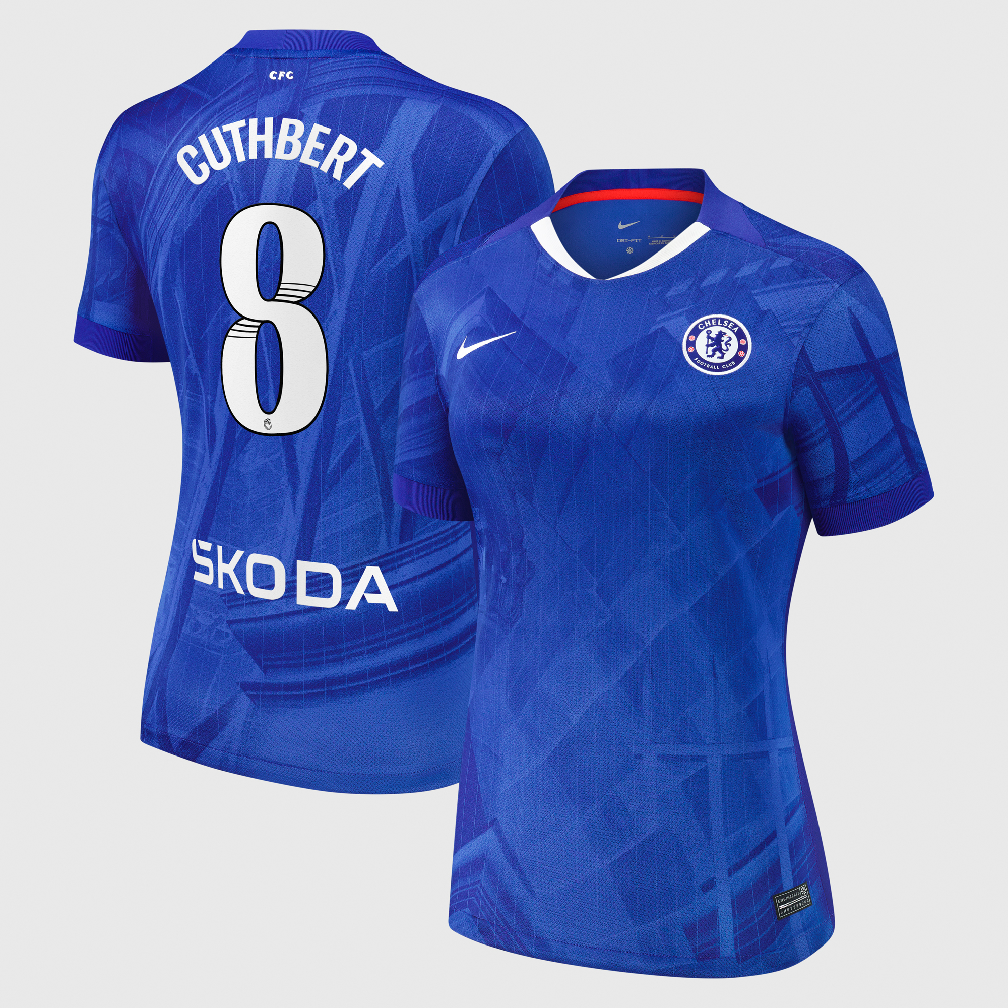 Chelsea WSL Nike Home Stadium Shirt 2025-26 - Womens with Cuthbert 8 printing