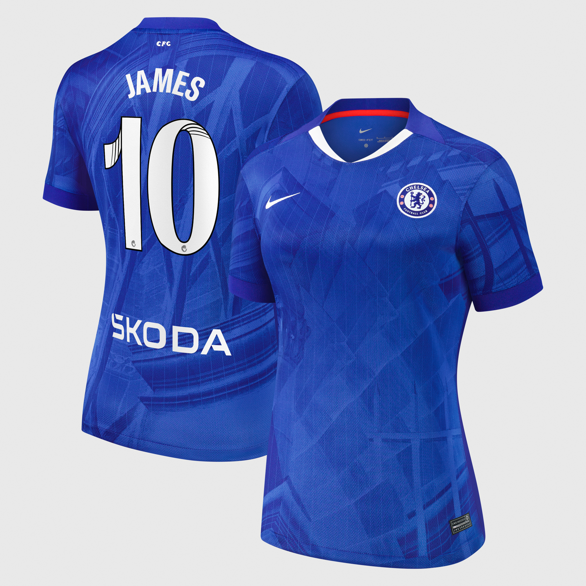 Chelsea WSL Nike Home Stadium Shirt 2025-26 - Womens with James 10 printing
