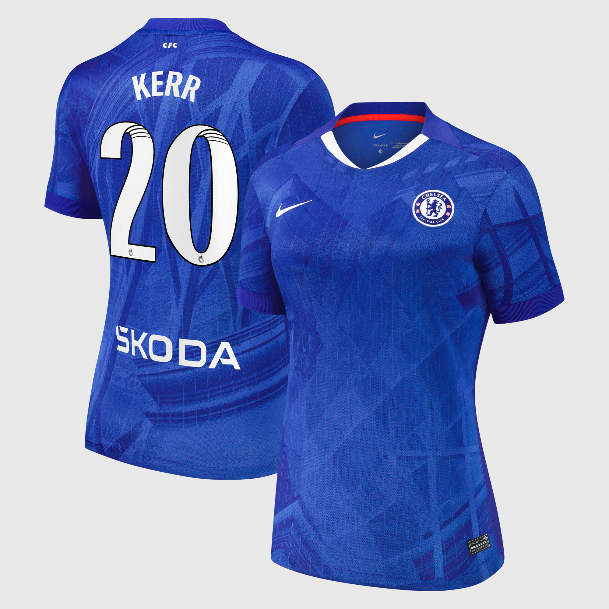 Chelsea WSL Nike Home Stadium Shirt 2025-26 - Womens with Kerr 20 printing