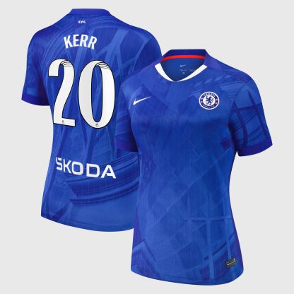 Chelsea WSL Nike Home Stadium Shirt 2025-26 - Womens with Kerr 20 printing