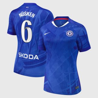 Chelsea WSL Nike Home Stadium Shirt 2025-26 - Womens with Nüsken 6 printing