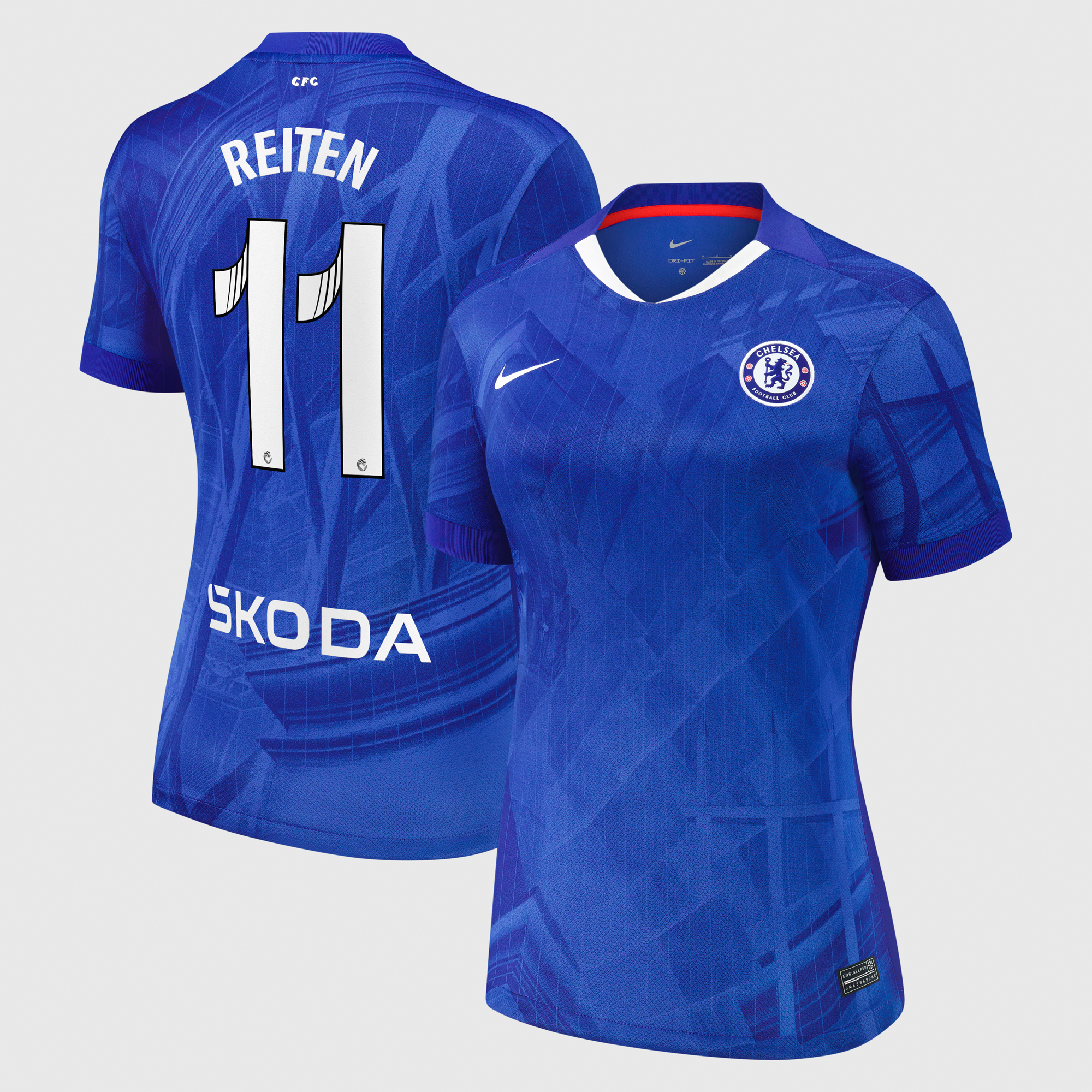 Chelsea WSL Nike Home Stadium Shirt 2025-26 - Womens with Reiten 11 printing