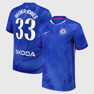 Chelsea WSL Nike Home Stadium Shirt 2025-26 with Beever-Jones 33 printing