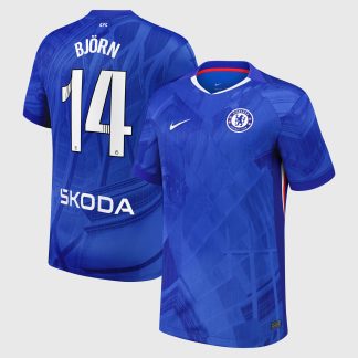 Chelsea WSL Nike Home Stadium Shirt 2025-26 with Björn 14 printing