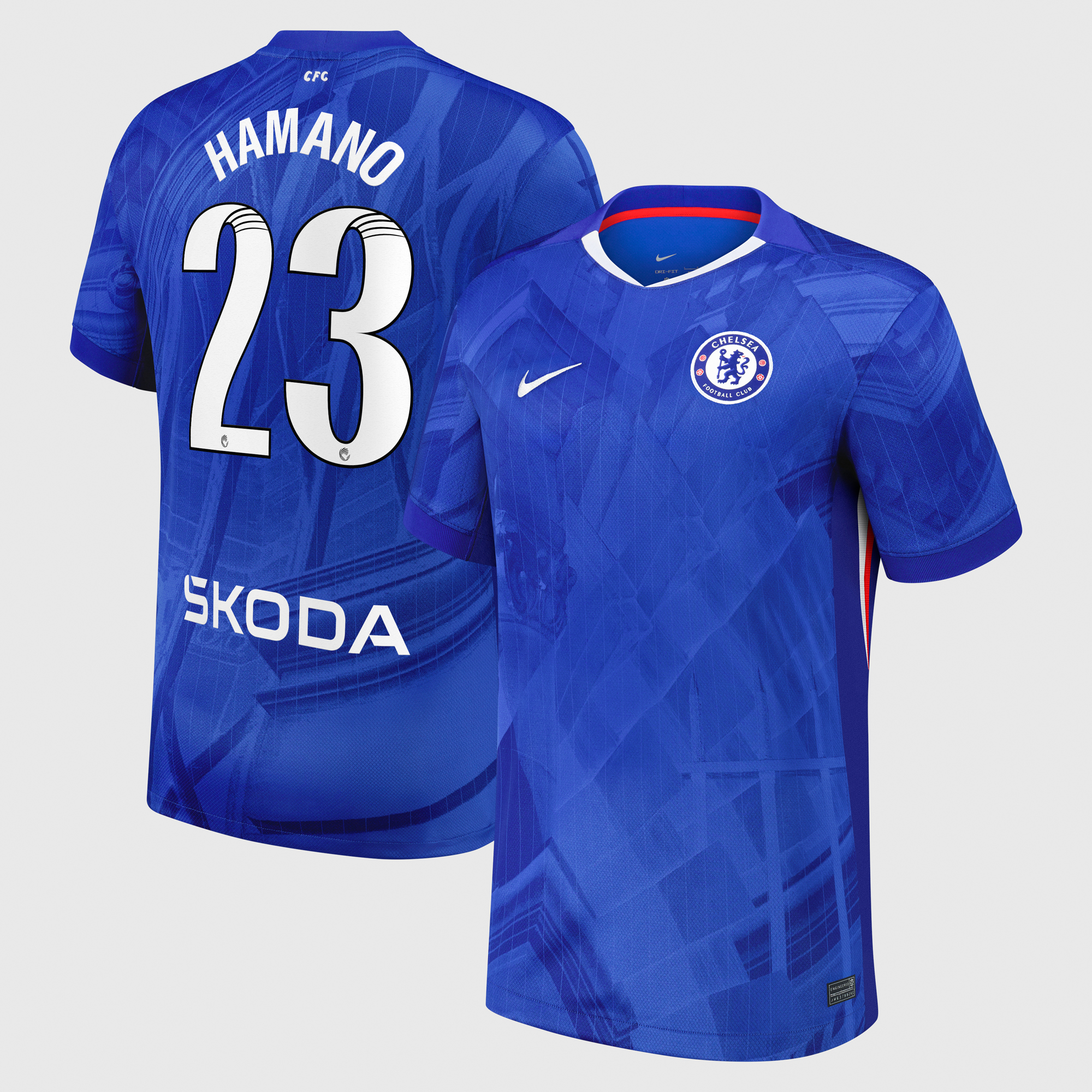 Chelsea WSL Nike Home Stadium Shirt 2025-26 with Hamano 23 printing