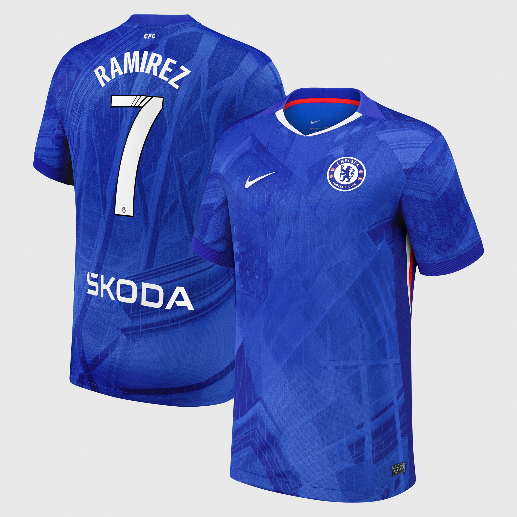 Chelsea WSL Nike Home Stadium Shirt 2025-26 with Ramírez 7 printing