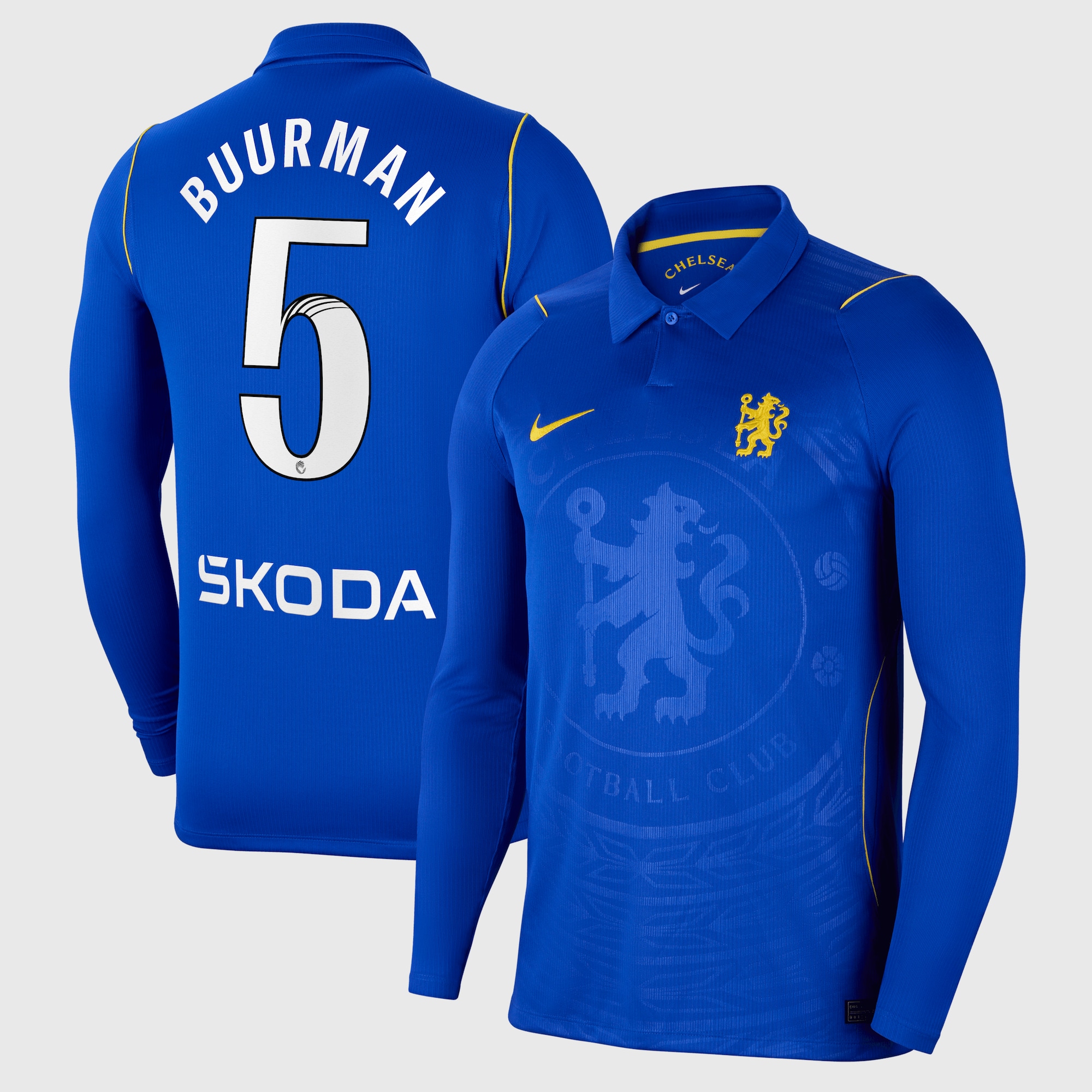 Chelsea WSL Nike Home Stadium Shirt 2026-27 - Long Sleeve with Buurman 5 printing