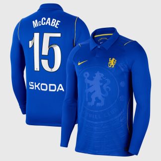 Chelsea WSL Nike Home Stadium Shirt 2026-27 - Long Sleeve with McCabe 15 printing