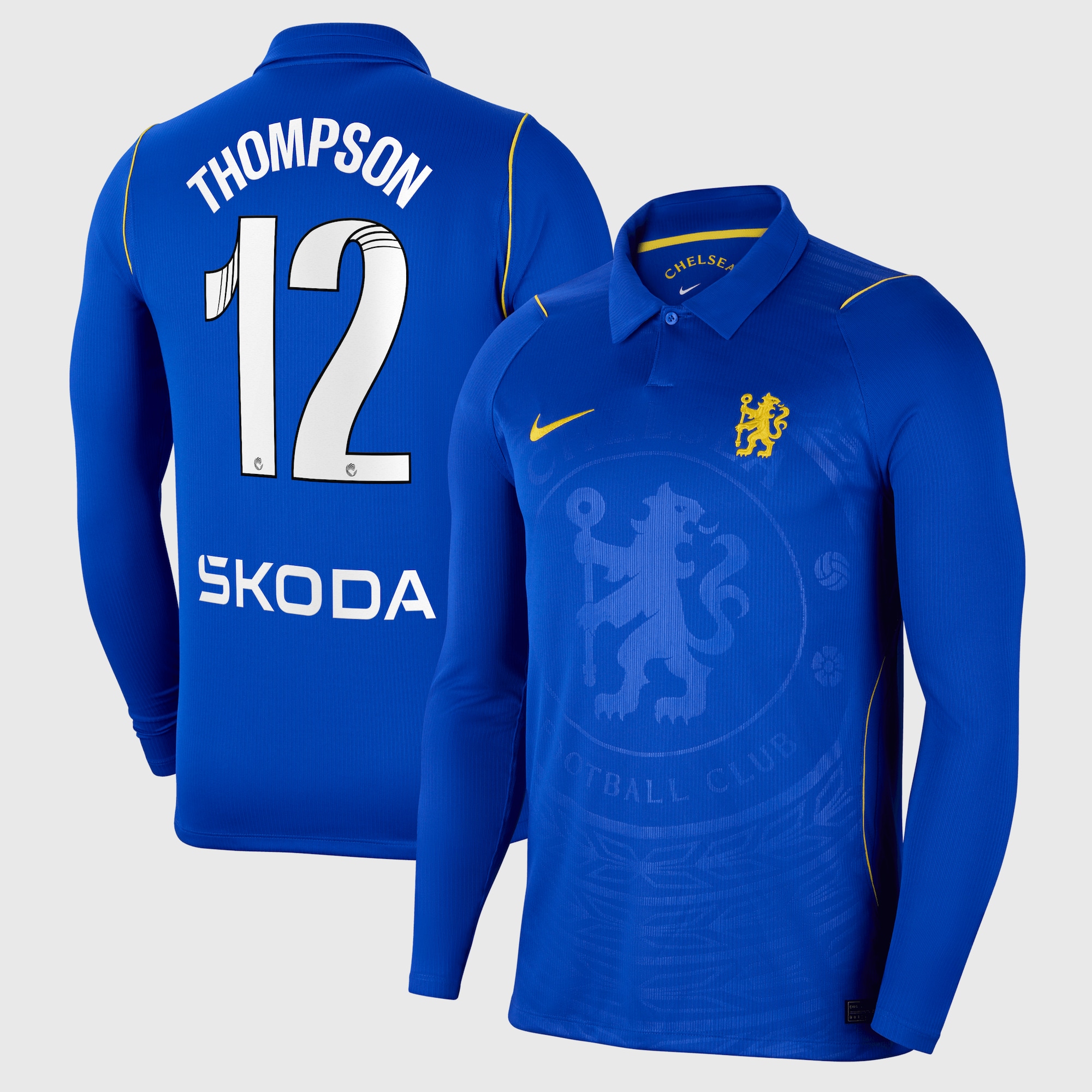 Chelsea WSL Nike Home Stadium Shirt 2026-27 - Long Sleeve with Thompson 12 printing