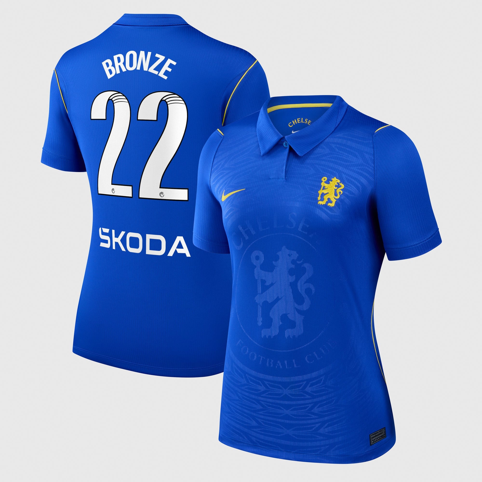 Chelsea WSL Nike Home Stadium Shirt 2026-27 - Womens with Bronze 22 printing