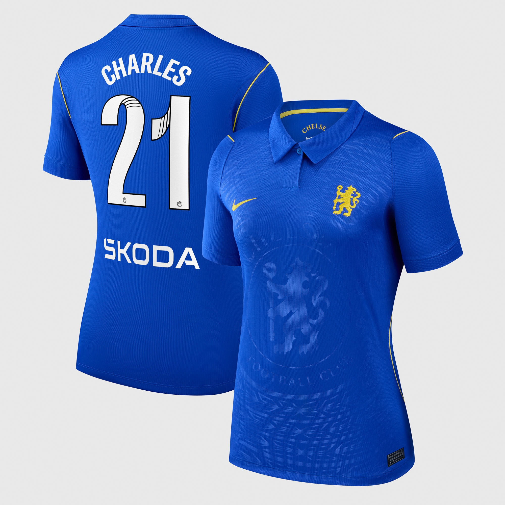 Chelsea WSL Nike Home Stadium Shirt 2026-27 - Womens with Charles 21 printing
