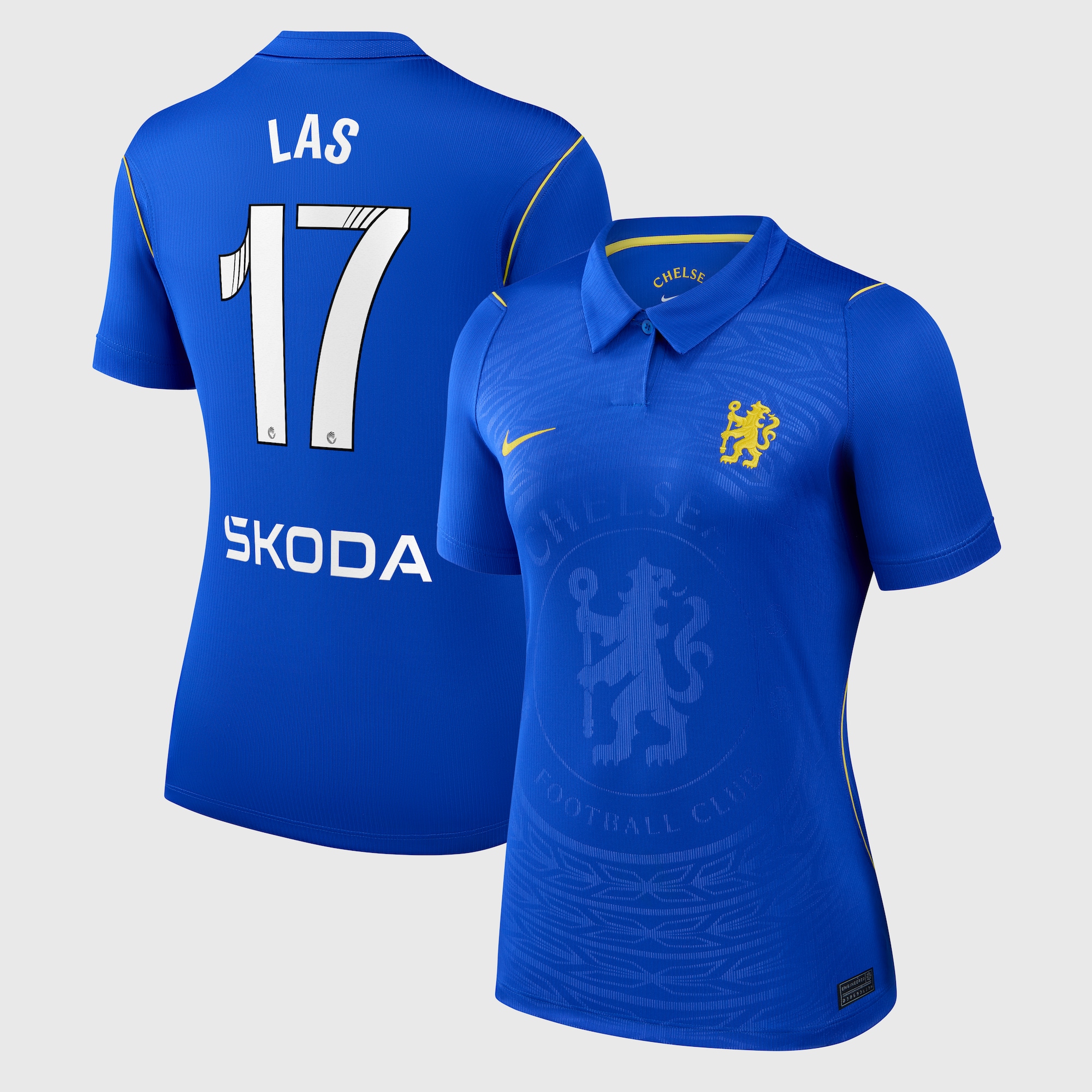 Chelsea WSL Nike Home Stadium Shirt 2026-27 - Womens with Las 17 printing