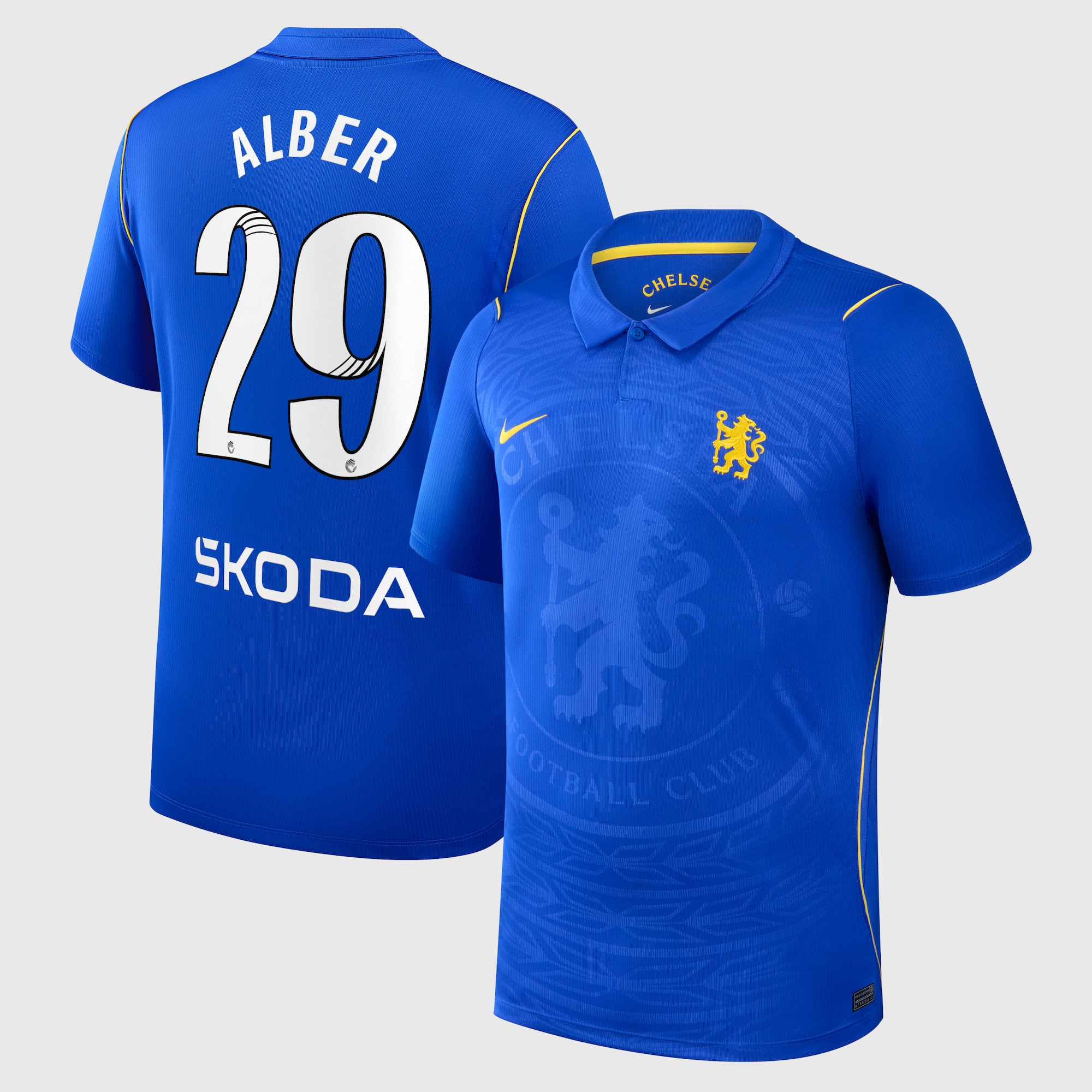 Chelsea WSL Nike Home Stadium Shirt 2026-27 with Alber 29 printing