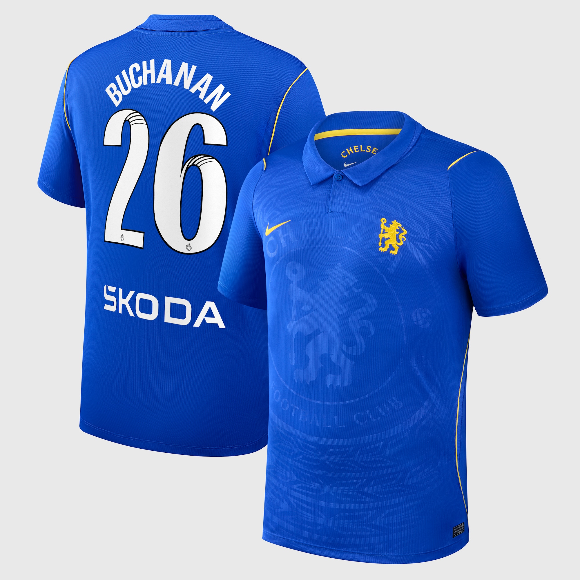 Chelsea WSL Nike Home Stadium Shirt 2026-27 with Buchanan 26 printing