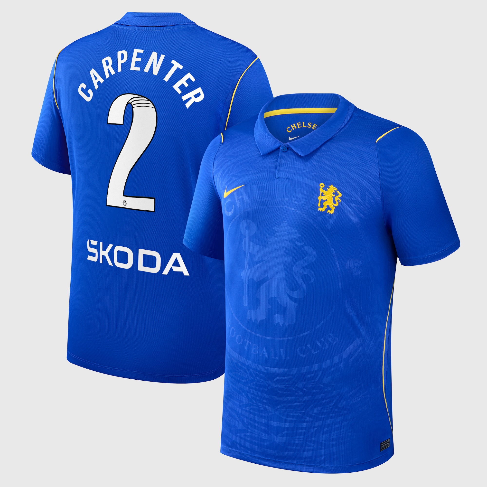Chelsea WSL Nike Home Stadium Shirt 2026-27 with Carpenter 2 printing