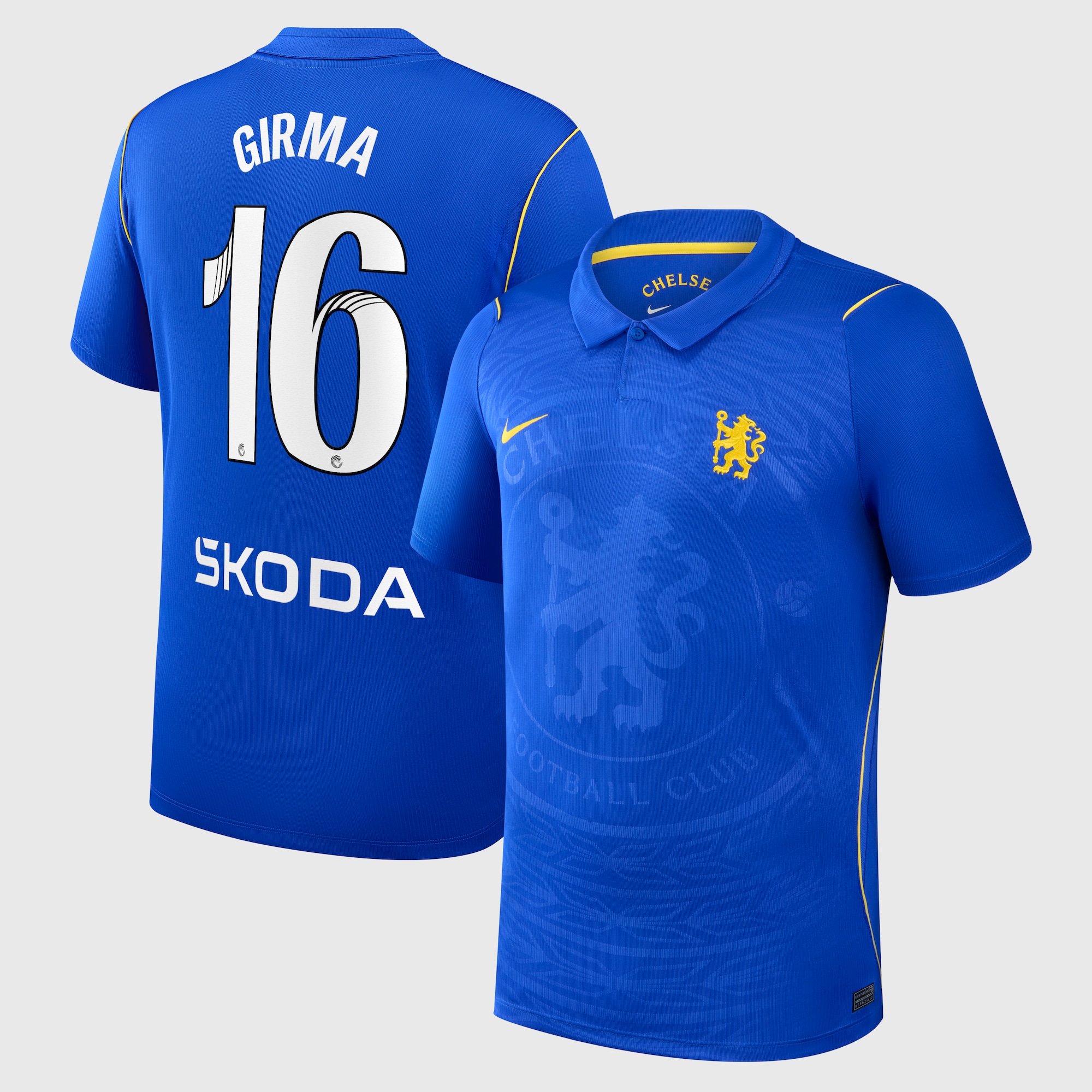Chelsea WSL Nike Home Stadium Shirt 2026-27 with Girma 16 printing