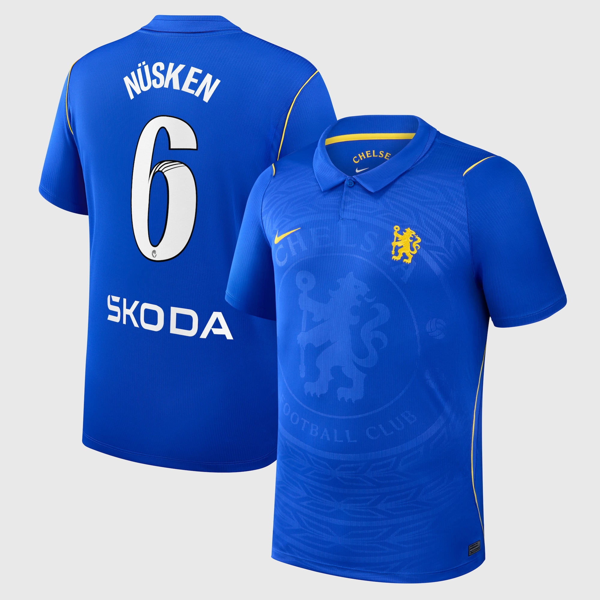 Chelsea WSL Nike Home Stadium Shirt 2026-27 with Nüsken 6 printing