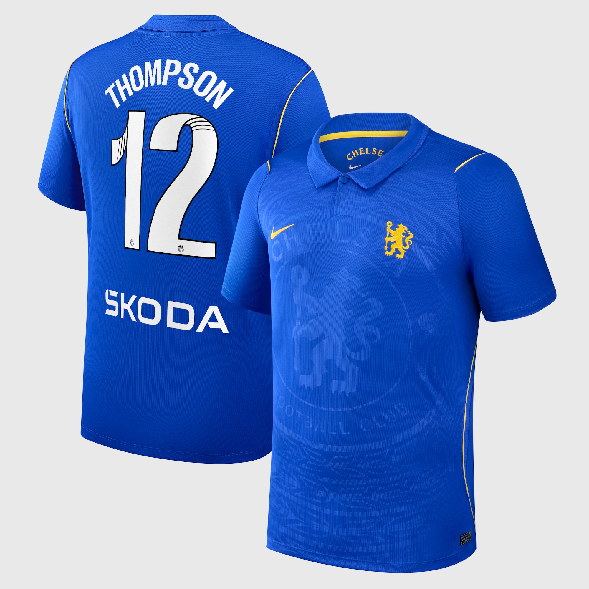 Chelsea WSL Nike Home Stadium Shirt 2026-27 with Thompson 12 printing