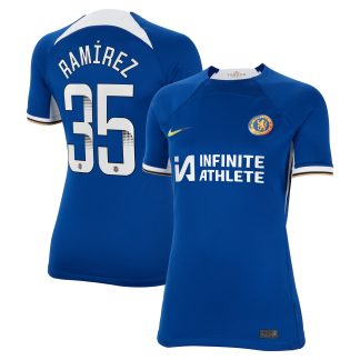 Chelsea WSL Nike Home Stadium Sponsored Shirt 2023-24 - Womens with Ramírez 35 printing