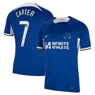 Chelsea WSL Nike Home Stadium Sponsored Shirt 2023-24 with Carter 7 printing