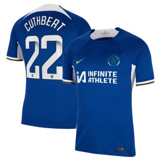 Chelsea WSL Nike Home Stadium Sponsored Shirt 2023-24 with Cuthbert 22 printing