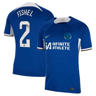 Chelsea WSL Nike Home Stadium Sponsored Shirt 2023-24 with Fishel 2 printing