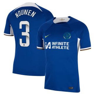 Chelsea WSL Nike Home Stadium Sponsored Shirt 2023-24 with Nouwen 3 printing