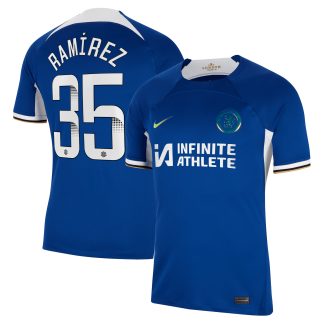 Chelsea WSL Nike Home Stadium Sponsored Shirt 2023-24 with Ramírez 35 printing